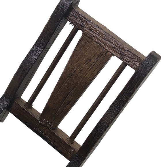 Set of 3 Miniature Dollhouse Wooden Dining Room Chairs - Picture 12 of 13